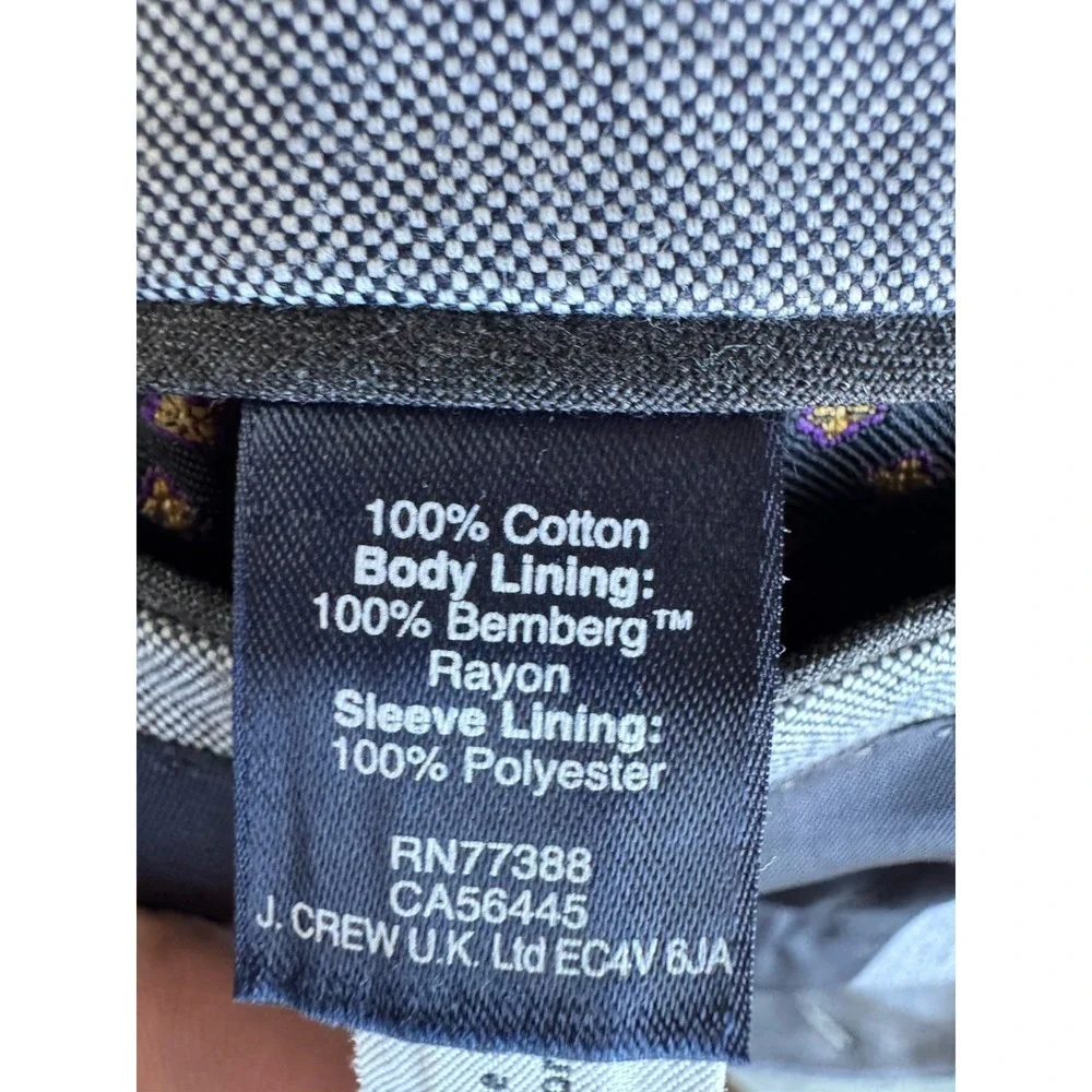 J‎ Crew Blazer Mens 40L Ludlow Gray Cotton Stretch Suit Jacket Business Workwear